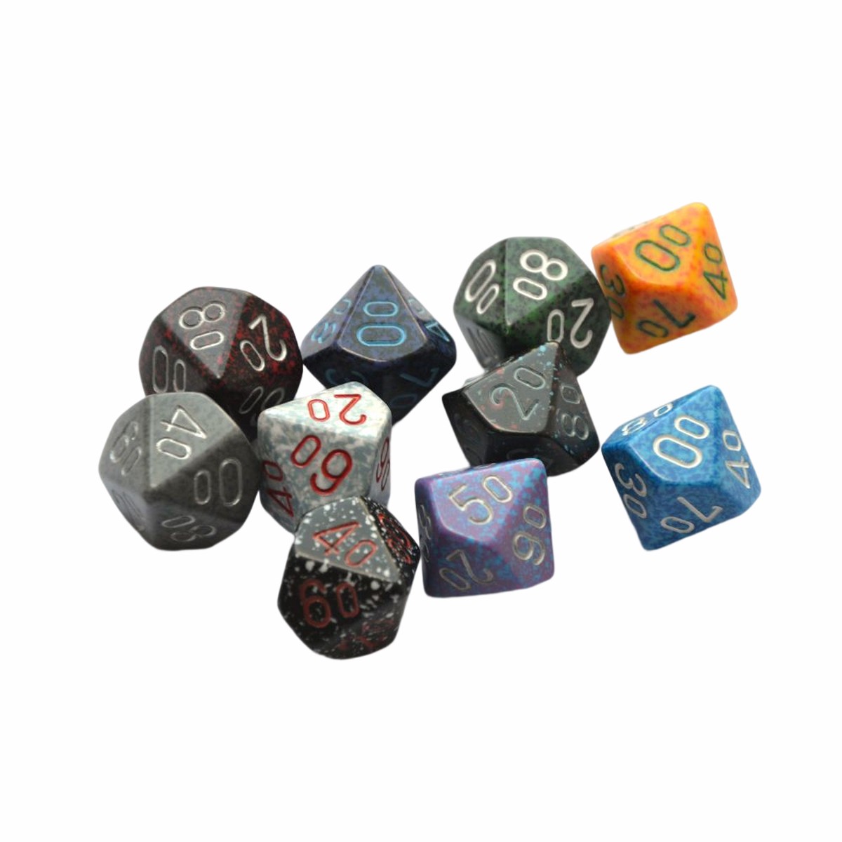 10-sided speckled percent die