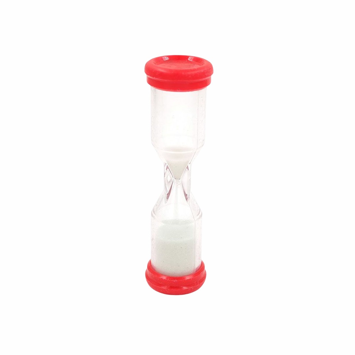 1-minute sand timer in red plastic